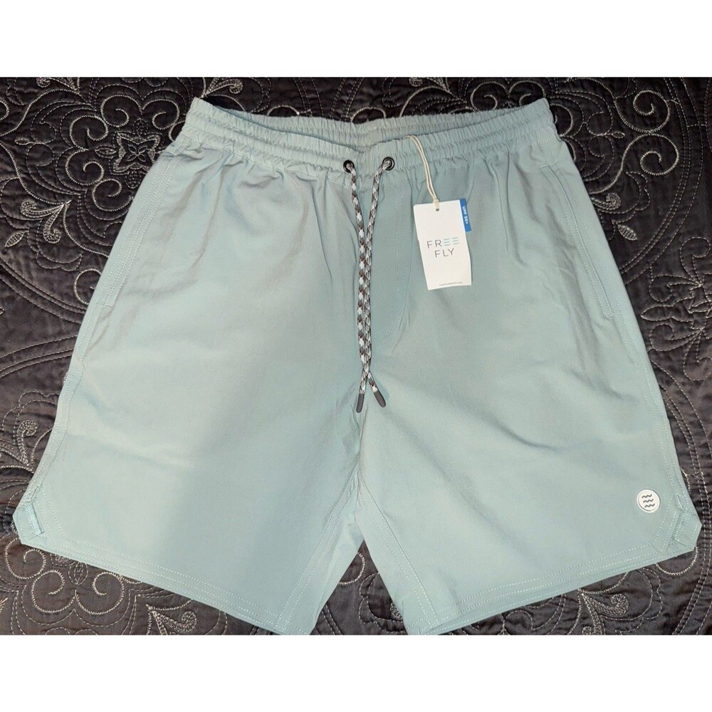 FREE FLY Mens Small Andros Shorts - ocean mist green, stretch, UPF - swim, fish